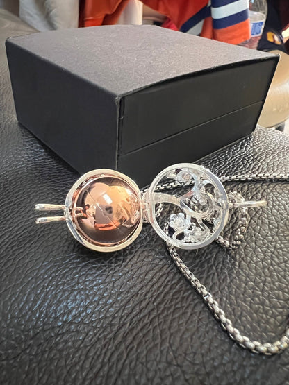 Flower Bola Cage Pendant Cremation Jewelry Urn Necklace for Ashes, Cremate for Human, Pet, Ashes Necklace Memorial - Jewel Lay