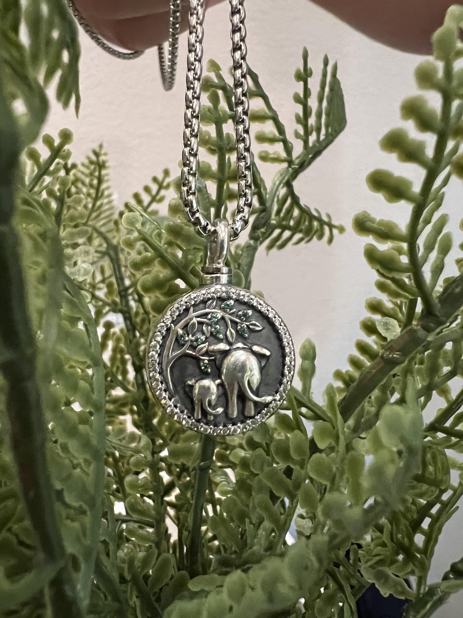 Sterling Silver Elephant Cremation Necklace - Jewel Lay