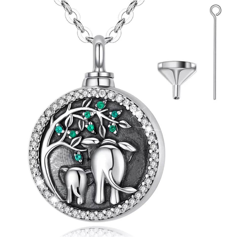 Sterling Silver Elephant Cremation Necklace - Jewel Lay