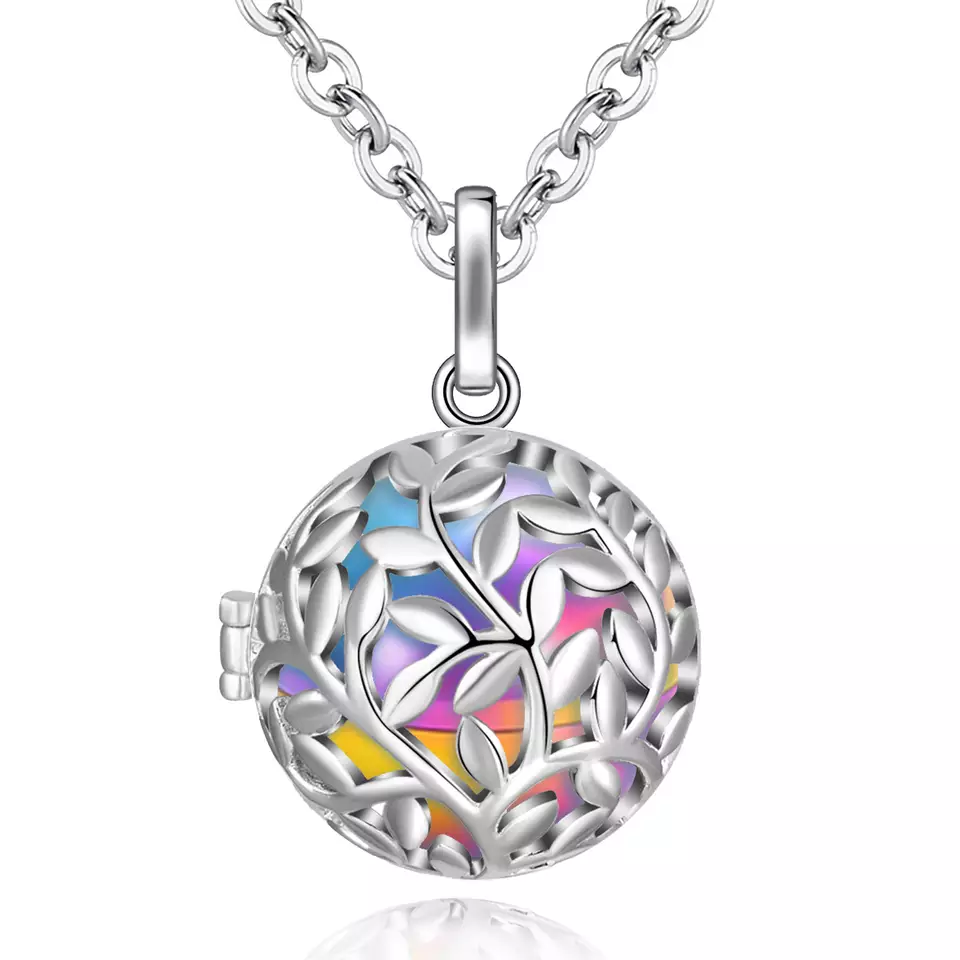 Zoomed in image of a cremation pendant with a white background