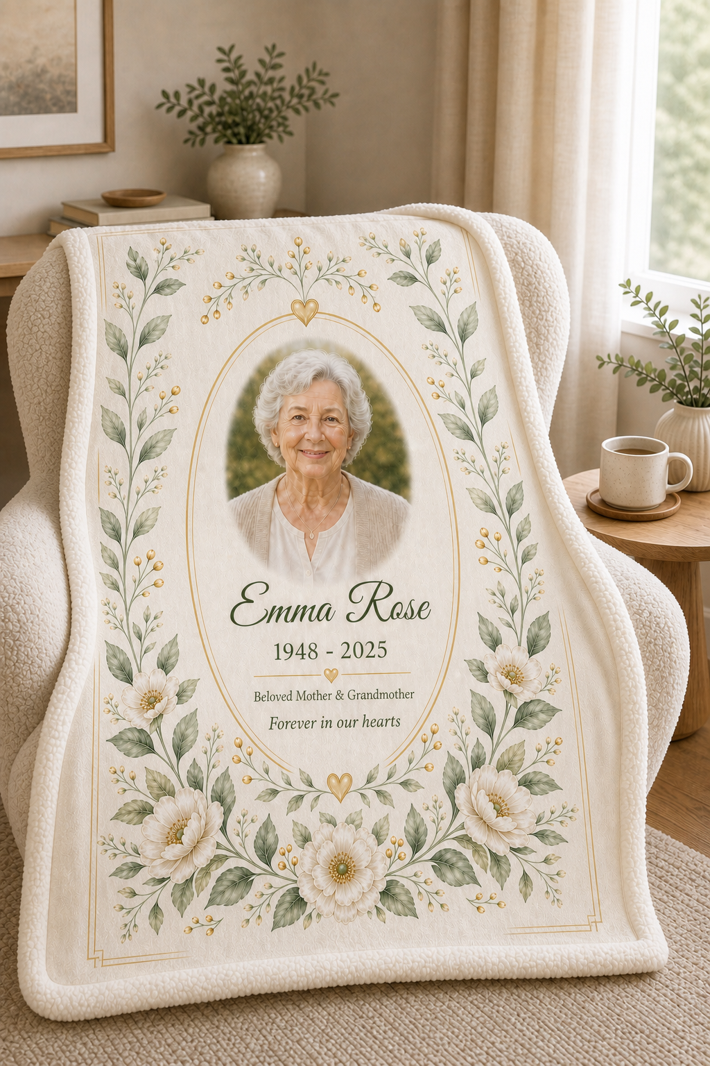 Personalized Sherpa Memorial Blanket detail view 2