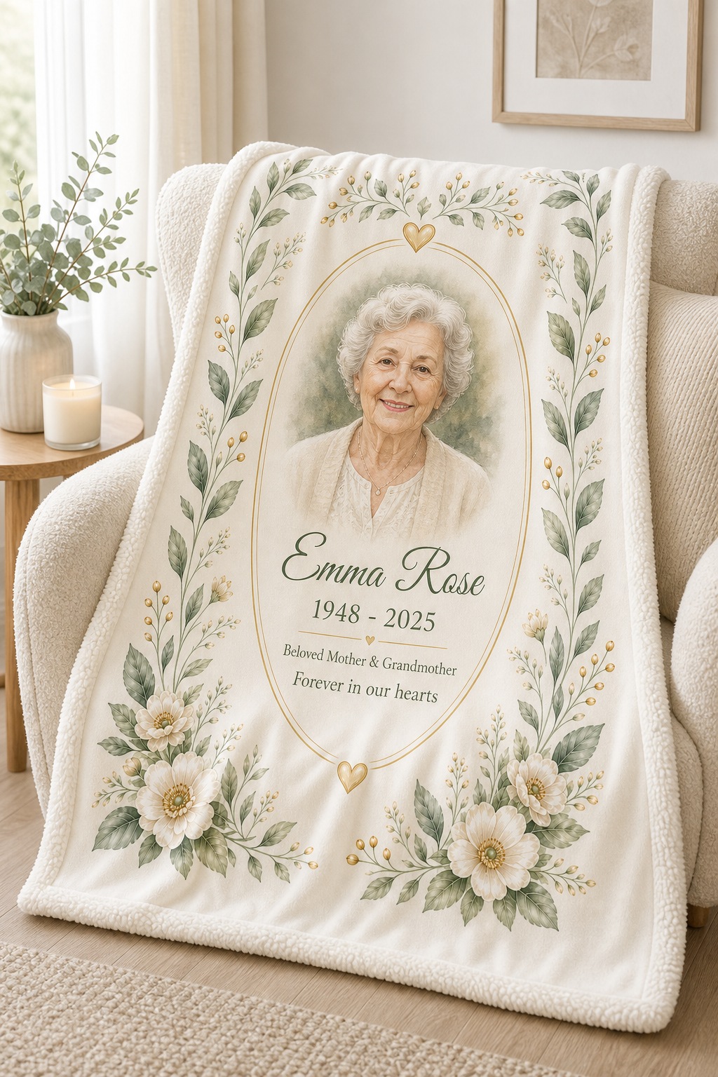 Watercolor portrait blanket