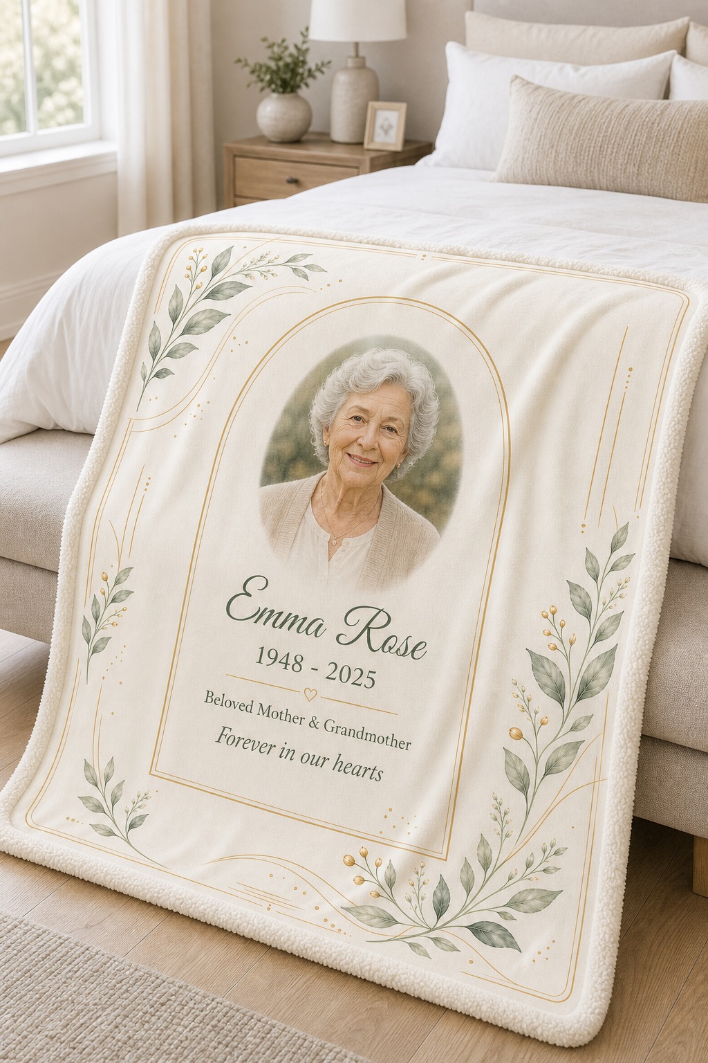 Minimal modern personalized sherpa blanket design