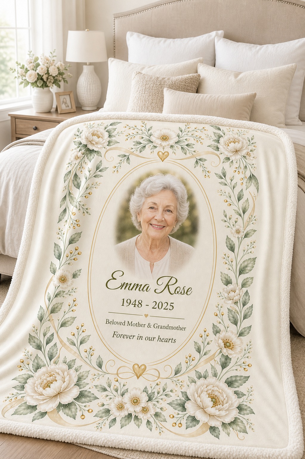 Sympathy comfort personalized sherpa blanket design