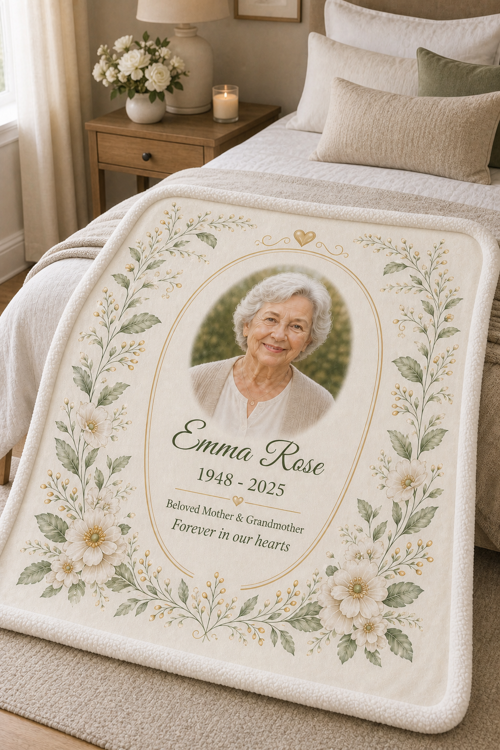 Personalized Sherpa Sympathy Blanket detail view 2