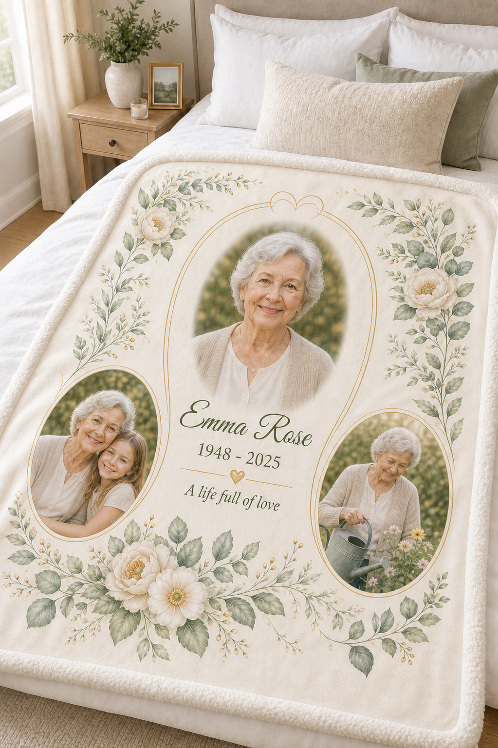 Memory collage personalized sherpa blanket design
