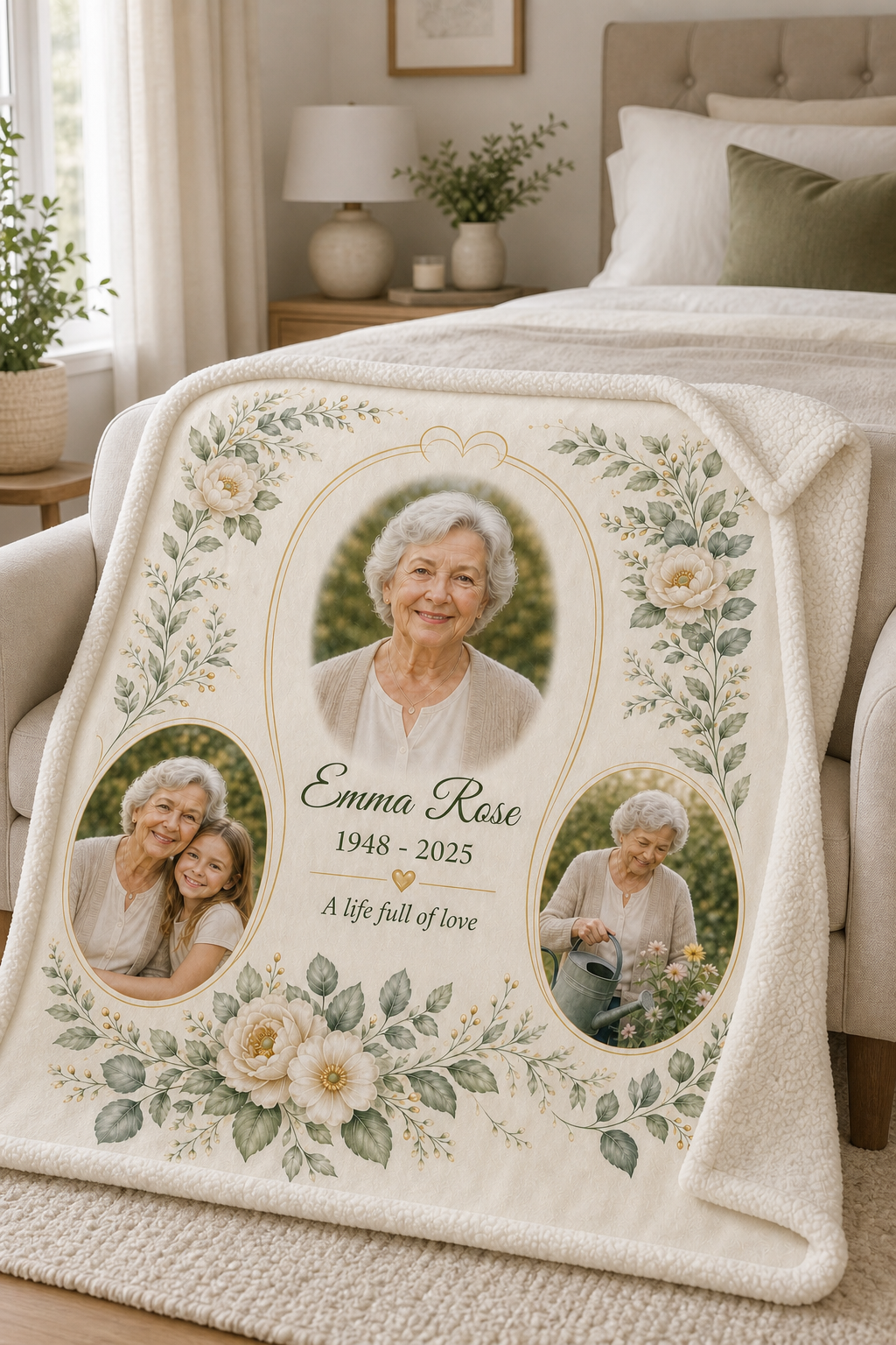 Personalized Sherpa Memory Collage Blanket detail view 1