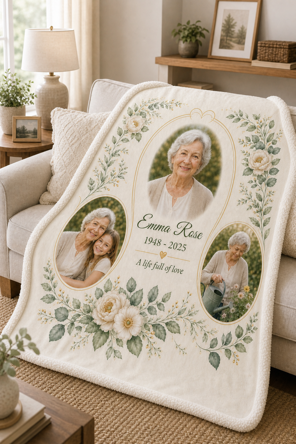 Personalized Sherpa Memory Collage Blanket detail view 2