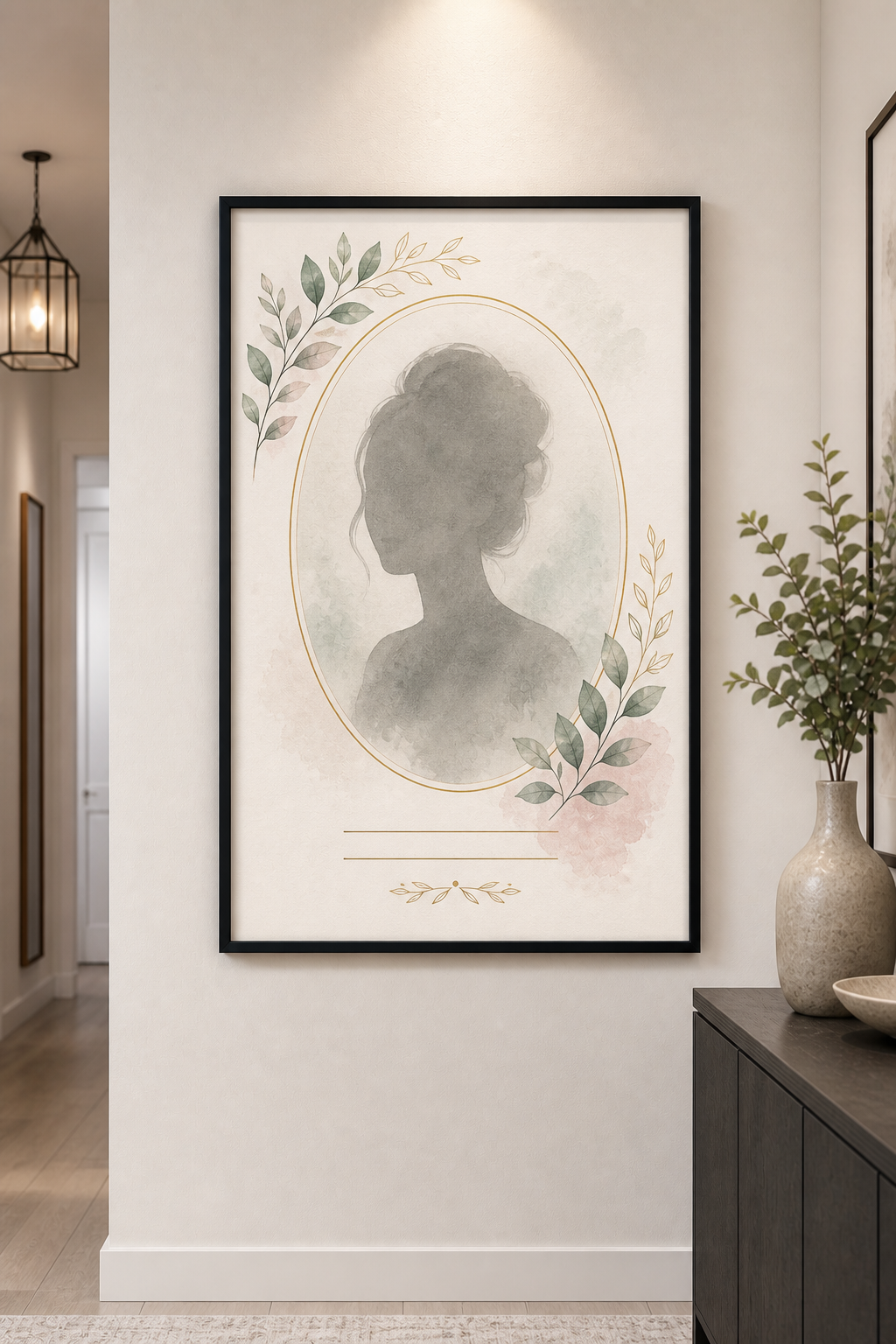 Personalized Watercolor Portrait Framed Poster product image