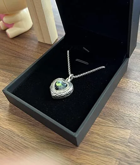 Blue Heart Cremation Necklace view 8