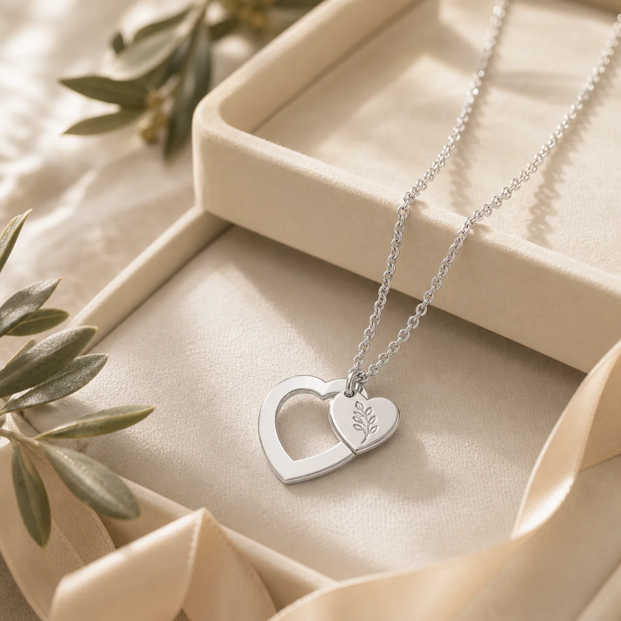 Personalized Heart Cutout Necklace product image