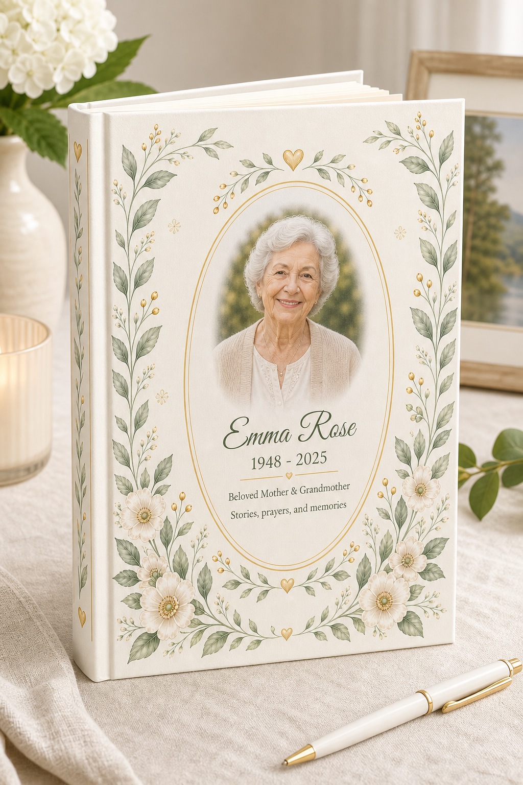 Personalized Memorial Journal example