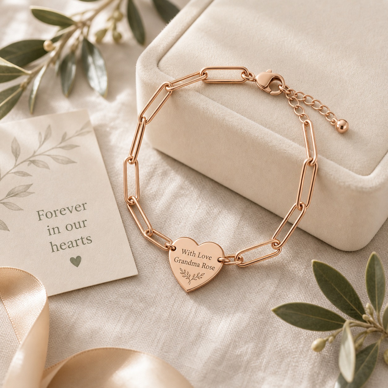 Personalized Paperclip Heart Bracelet product image