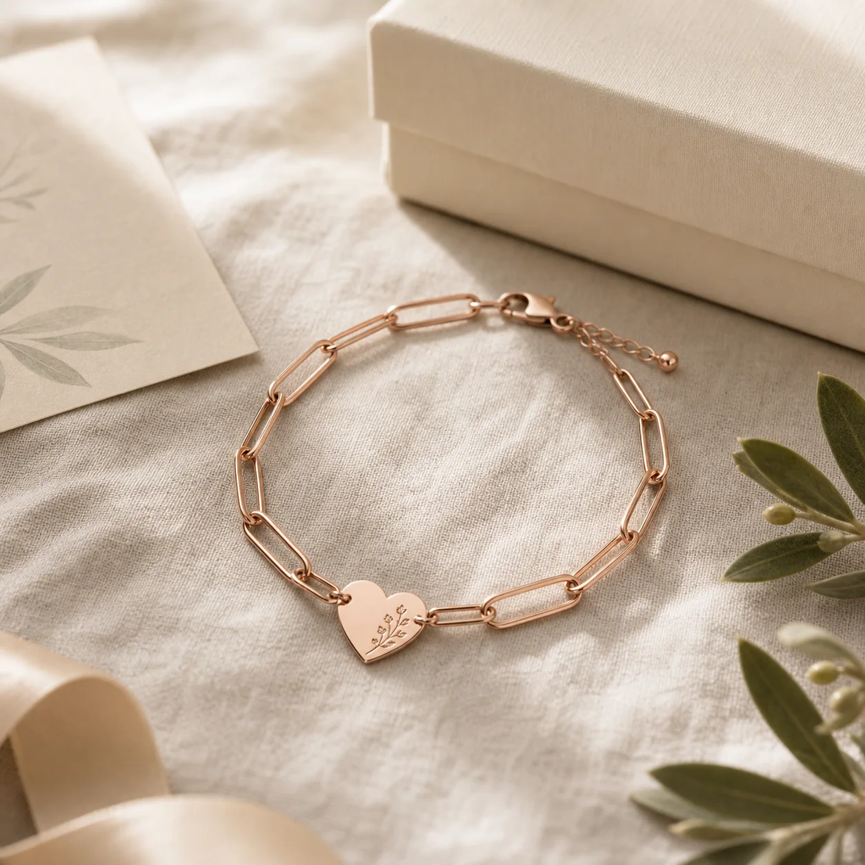 Personalized Paperclip Heart Bracelet product image