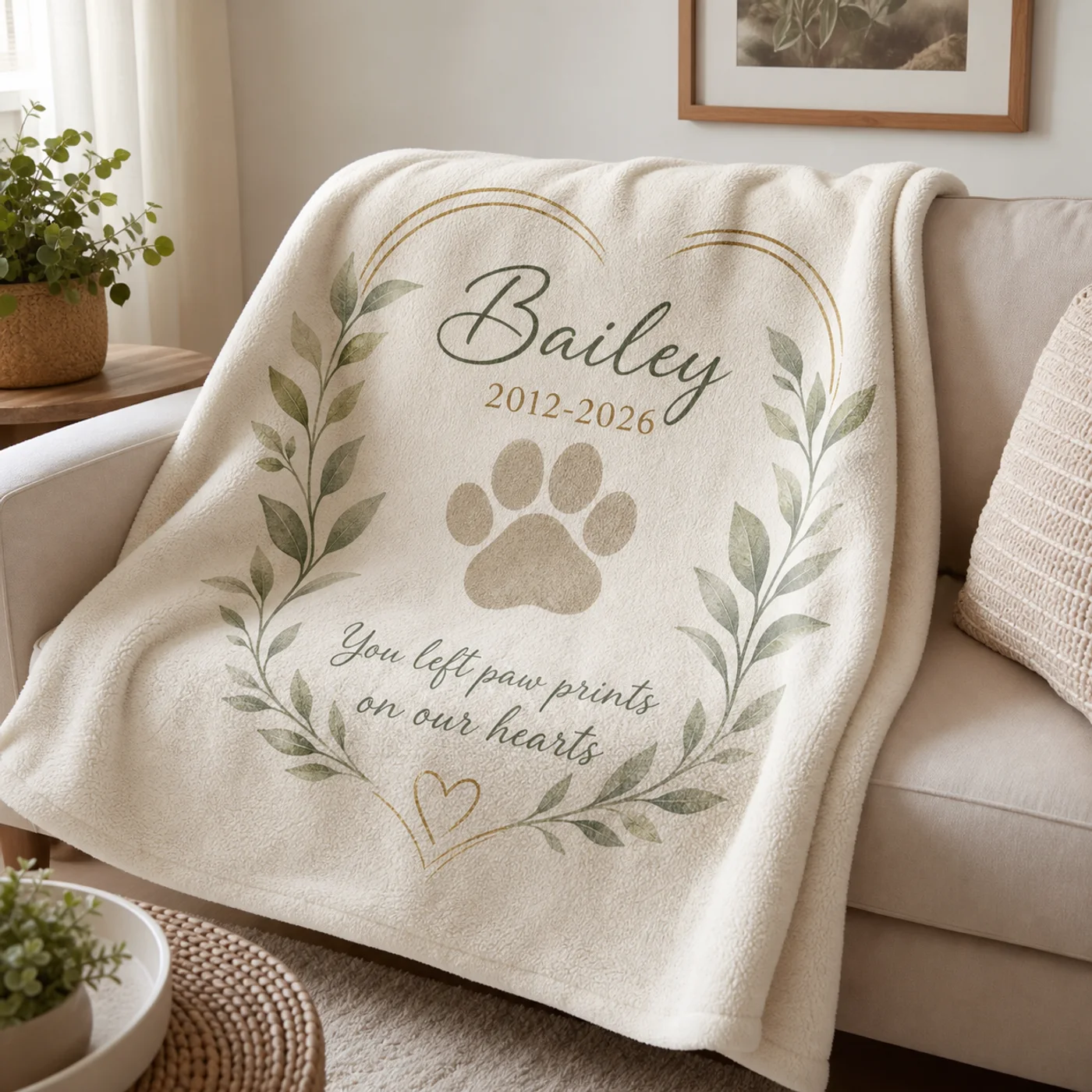 Personalized Pet Memorial Blanket detail view 1